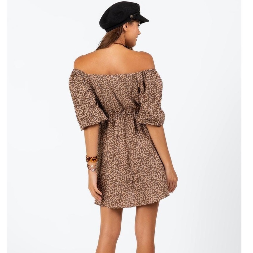 NWT Francesca’s Abrie Leopard Button Down Dress - Picture 2 of 4